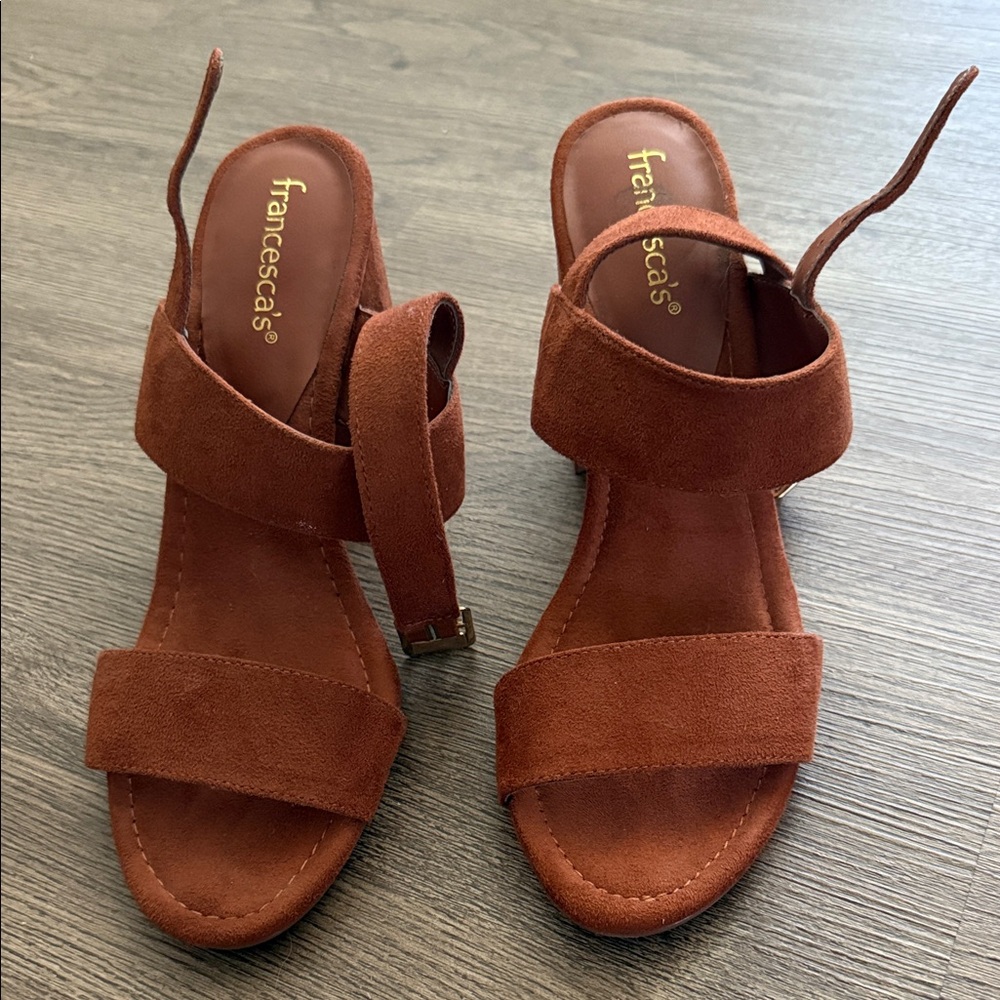 Francesca's Collections Rust Suede Sandals